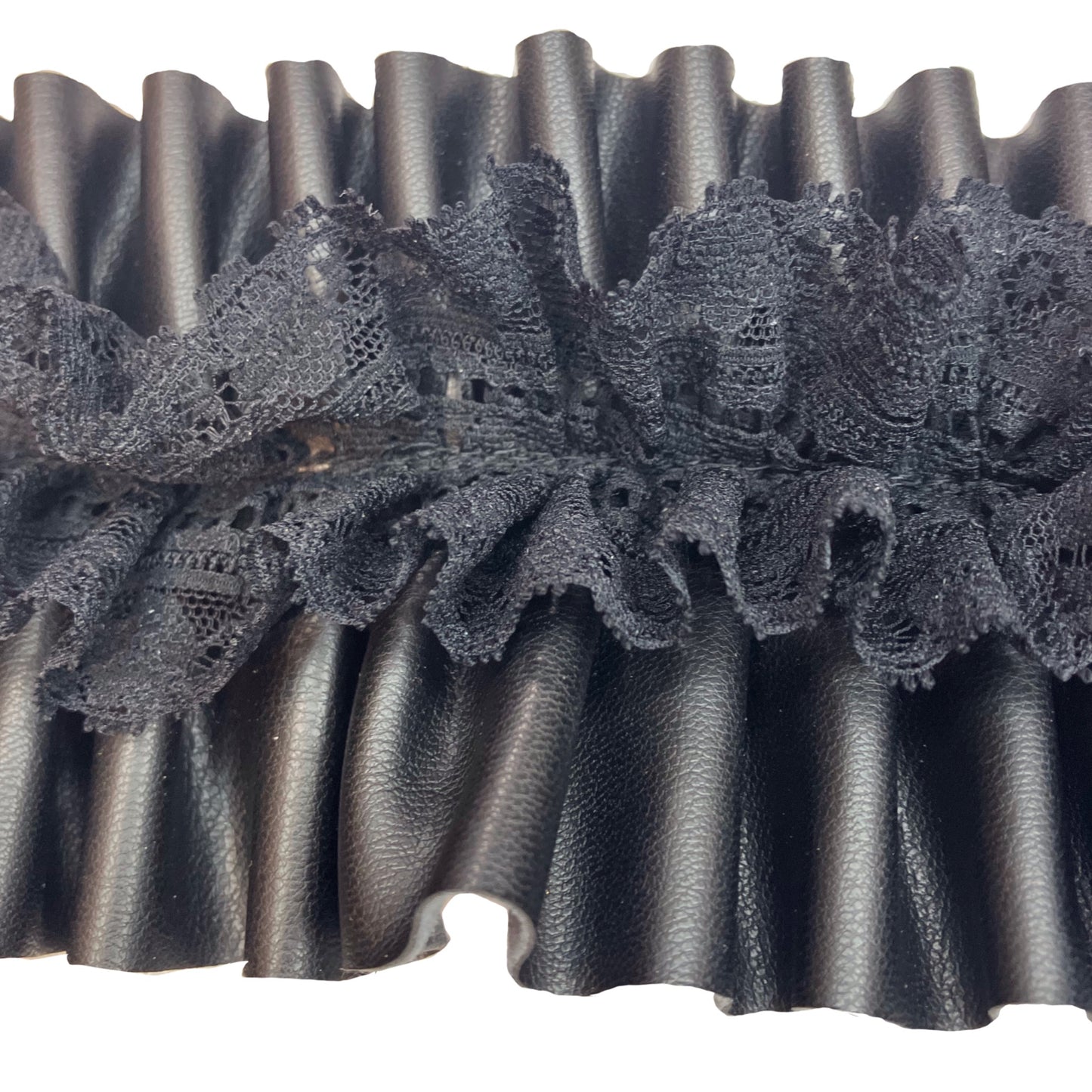 Frills Faux Leather Headdress