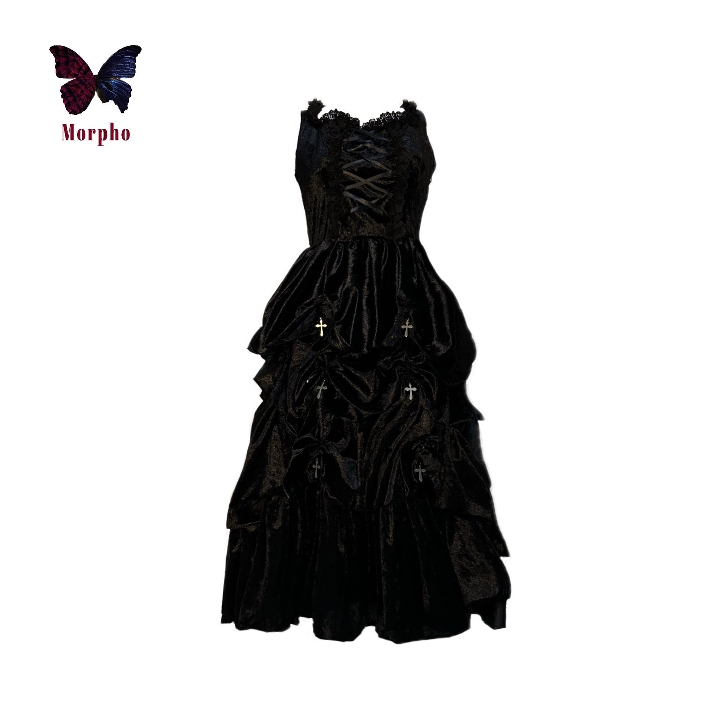 Dress -"Velour ruffle dress"