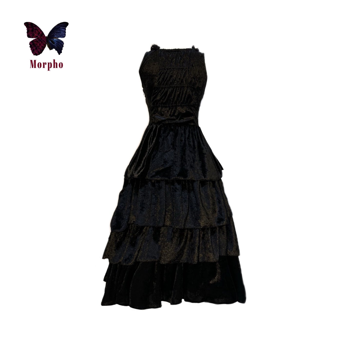 Dress -"Velour ruffle dress"